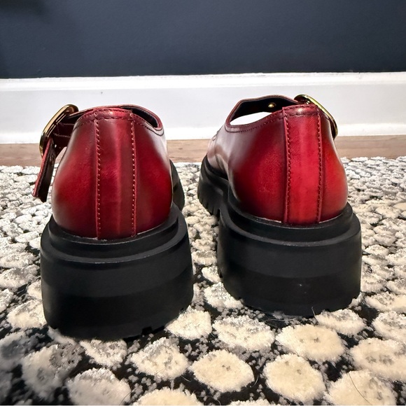 Steve Madden Lyndon Leather Mary Jane Loafers | size 7.5 | Burgundy - Picture 6 of 8